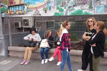 Los inquilinos de Visocan en Telde y de la RSP de Jinámar, en la protesta capitalina del Primero de Mayo (Foto TA)